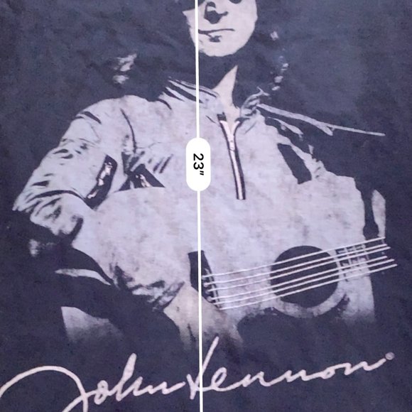 John Lennon Beatles Guitar Signature Portrait Live Nation Merchandise Navy Blue - Picture 6 of 7